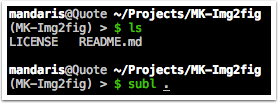 Opening the project in Sublime Text from the command line.